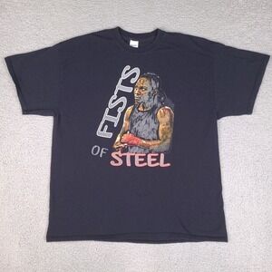 Fists Of Steel T-Shirt Adult XL Black‎ Team Hallback Chevelle Boxing Fighting